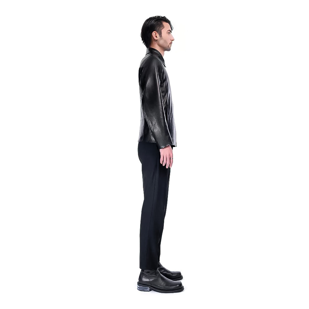 LEATHER SHIRT JACKET