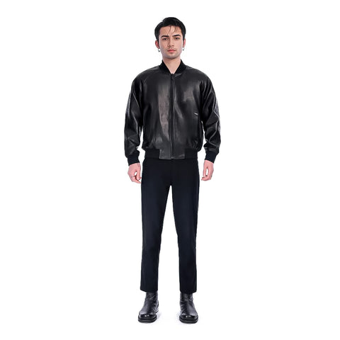 LEATHER BOMBER JACKET
