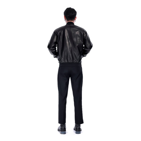 LEATHER BOMBER JACKET